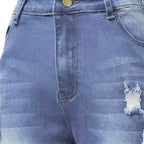 Jeans déchirés taille haute pour femmes
