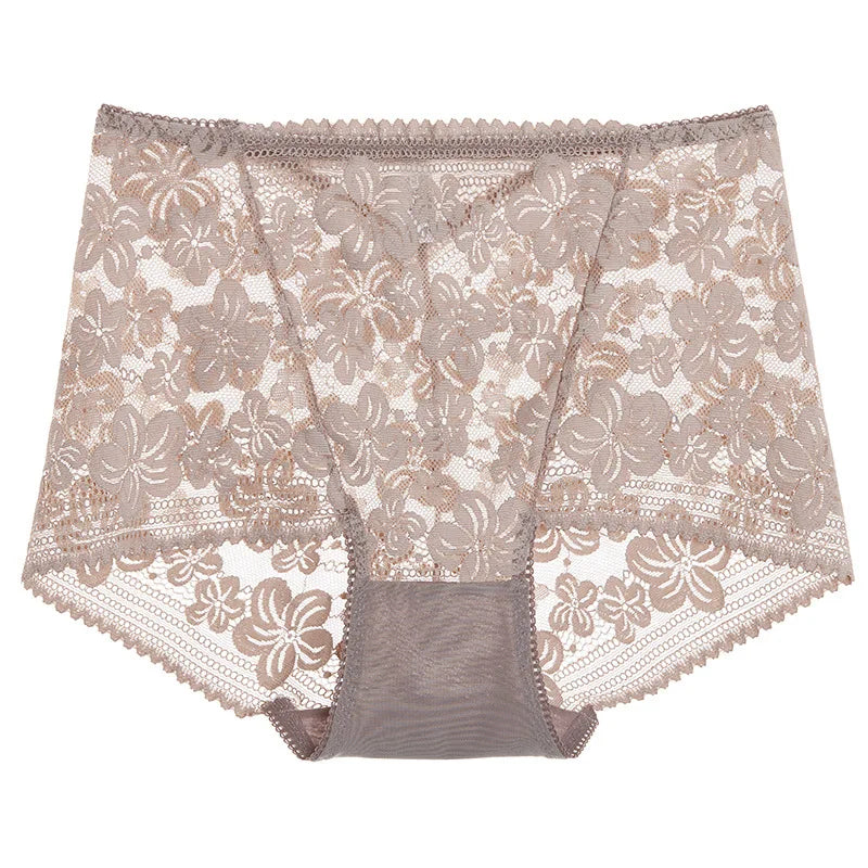 Culotte taille haute en dentelle sans couture pour femmes