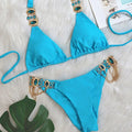 Maillot de bain deux pièces à col licou pour femmes