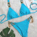 Maillot de bain deux pièces à col licou pour femmes