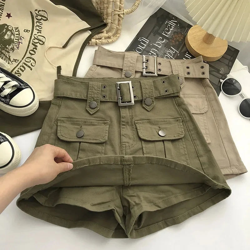 Jupe-pantalon en jean de style safari pour femmes