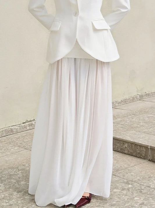 Jupe Longue Blanche Femme – Fluide et Drapée