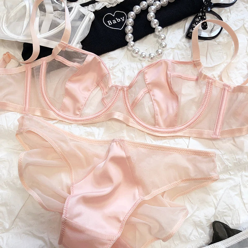 Ensemble soutien-gorge push-up à bretelles réglables et culotte pour femmes