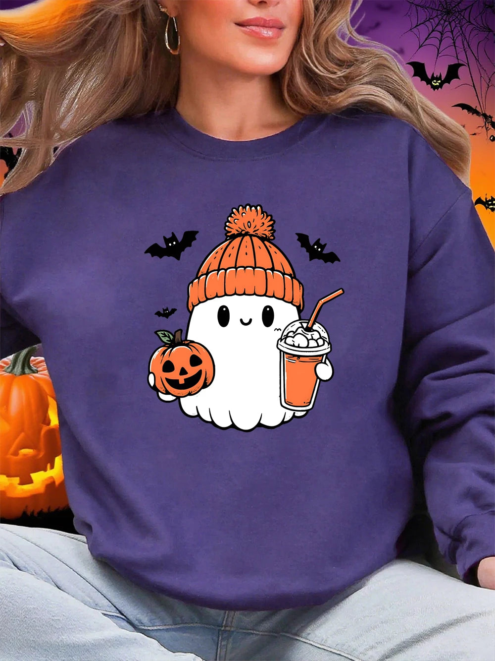 Sweat-shirt à capuche chaud et col ras du cou pour femmes