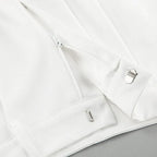 Pantalon blanc taille haute à jambes larges pour femmes