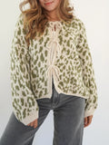 Cardigan tricoté à lacets pour femmes