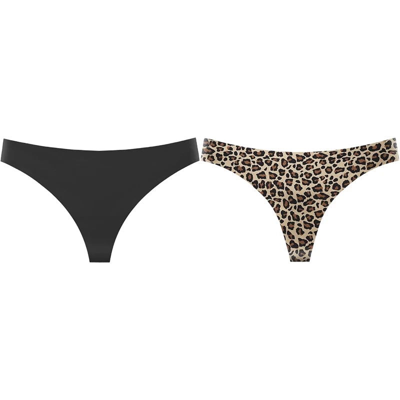 String taille basse imprimé léopard pour femmes