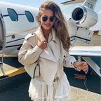 Veste en similicuir souple pour femmes
