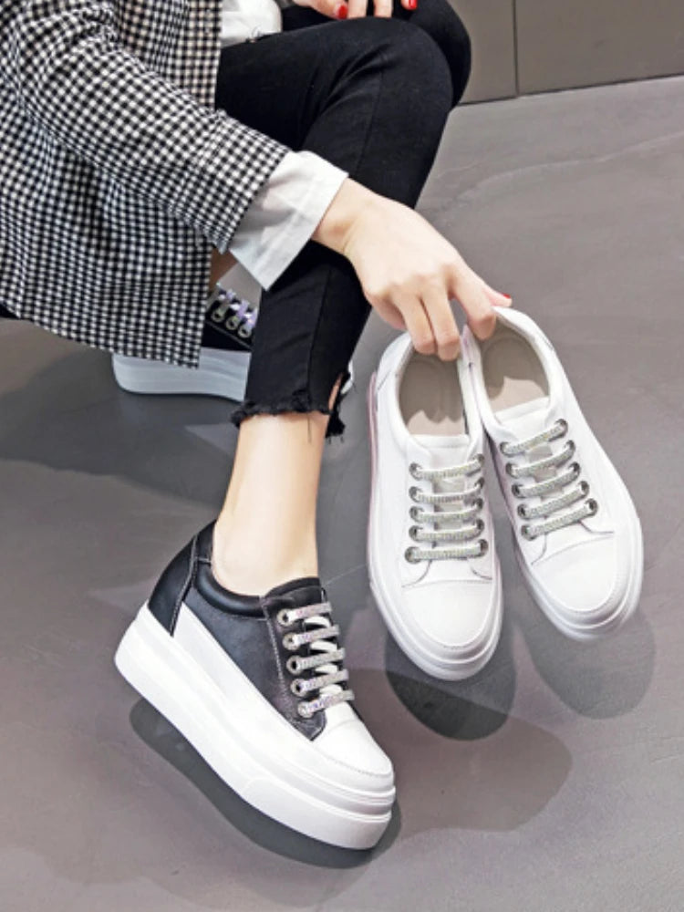 Baskets respirantes en cuir véritable pour femmes