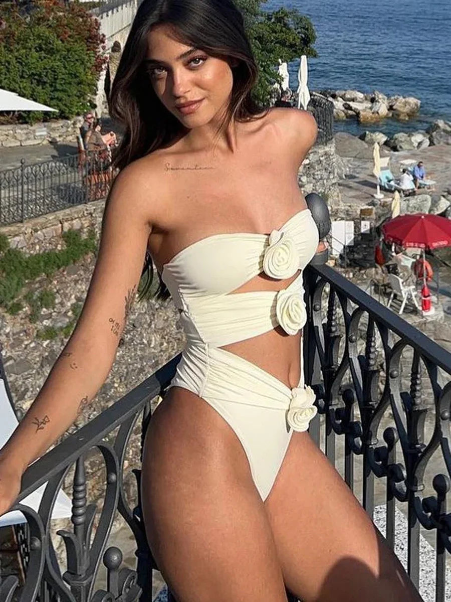 Maillot de bain une pièce coupe haute pour femmes