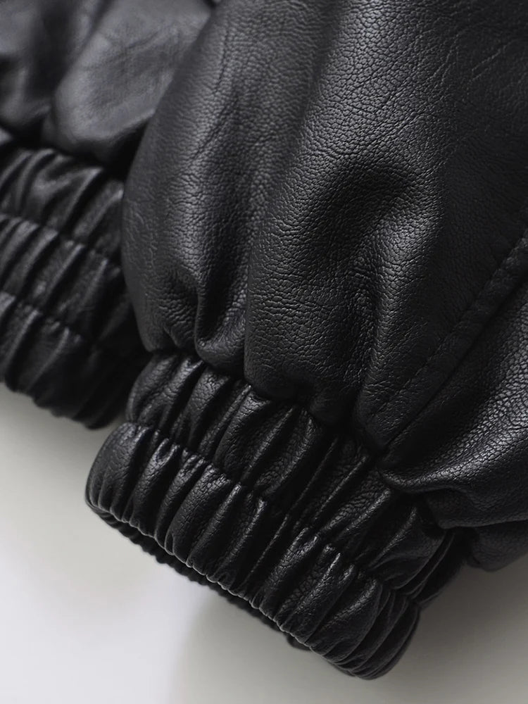Veste vintage en faux cuir pour femmes
