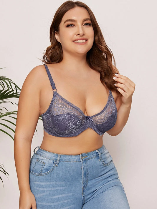 Soutien-Gorge Push-Up Femme – Dentelle Florale et Armatures