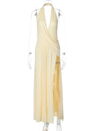 Robe à col en V profond pour femmes