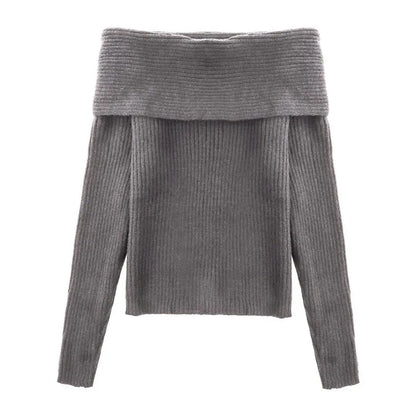 Pull Chic Femme – Col Ras du Cou et Épaules Dénudées