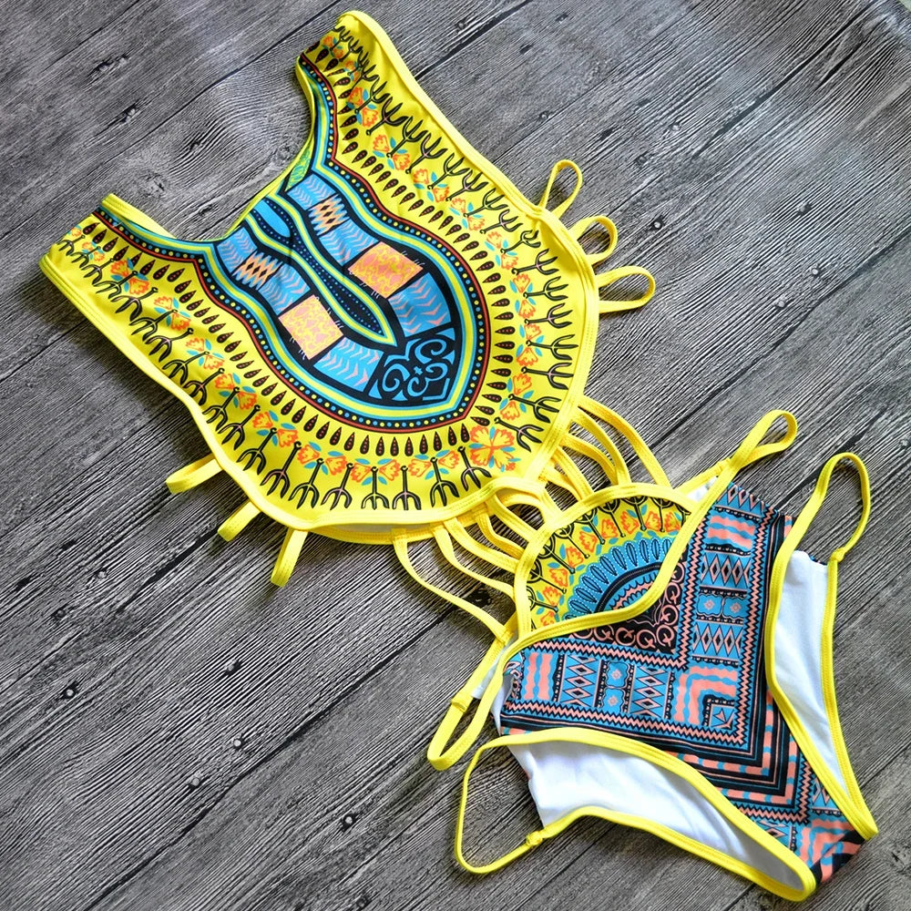 Maillot de bain une pièce à imprimé africain pour femmes