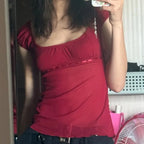 T-shirt-Crop en dentelle esthétique rétro pour femmes