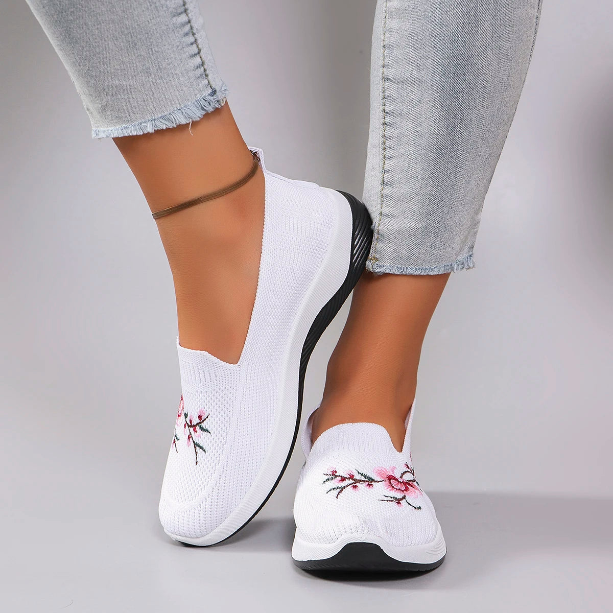 Chaussures plates d'été en maille respirante pour femmes