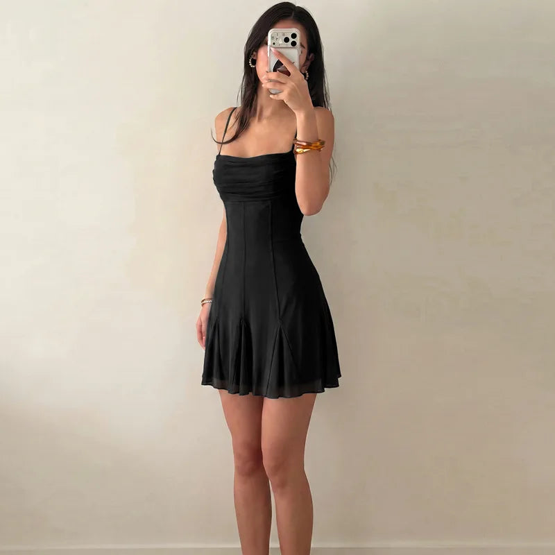 Robe courte femme bleue en maille extensible