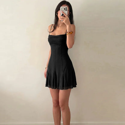 Robe courte femme bleue en maille extensible