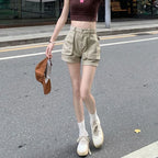 Short baggy court en jean pour femmes