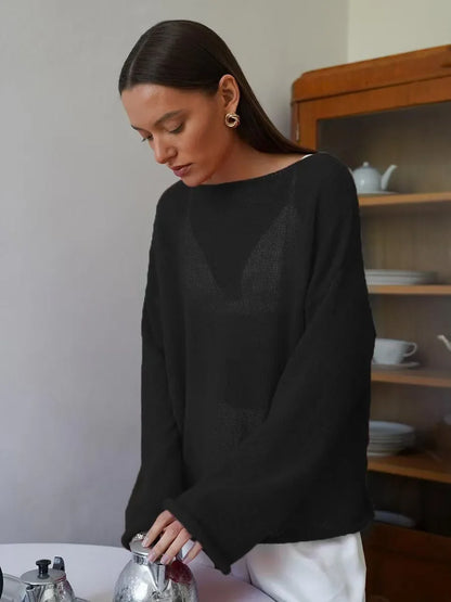 Pull Ajouré Femme – Maille Fine et Transparente