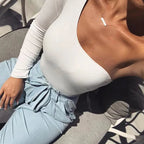 Body une épaule moulant pour femmes