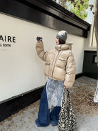 Doudoune courte polyvalente à capuche pour femmes