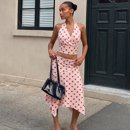 Ensemble 2 Pièces à Pois Femme – Jupe Assortie