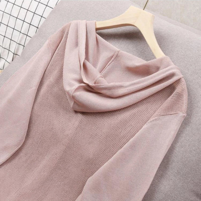 Cardigan en tricot évidé pour femmes
