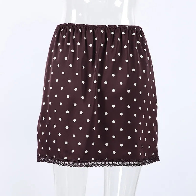 Jupe courte à pois pour femmes