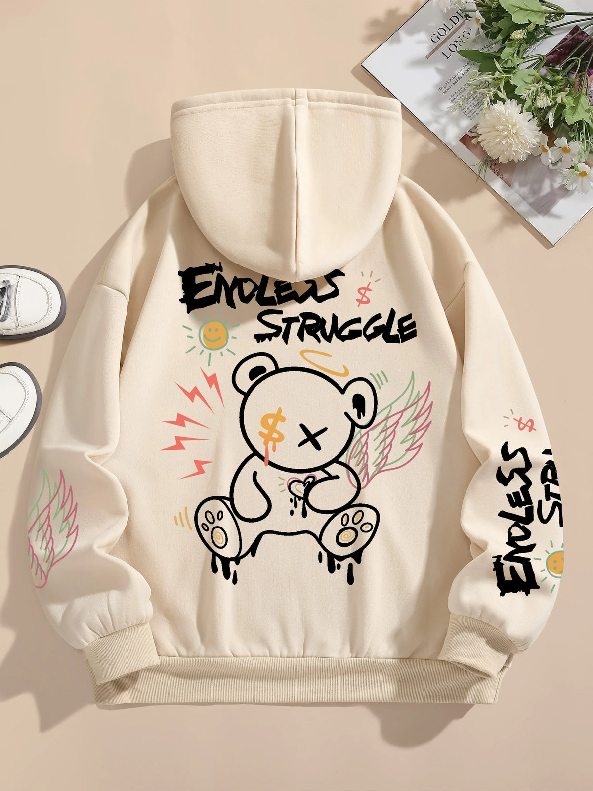 Sweat-shirts imprimé ours graffiti pour femmes