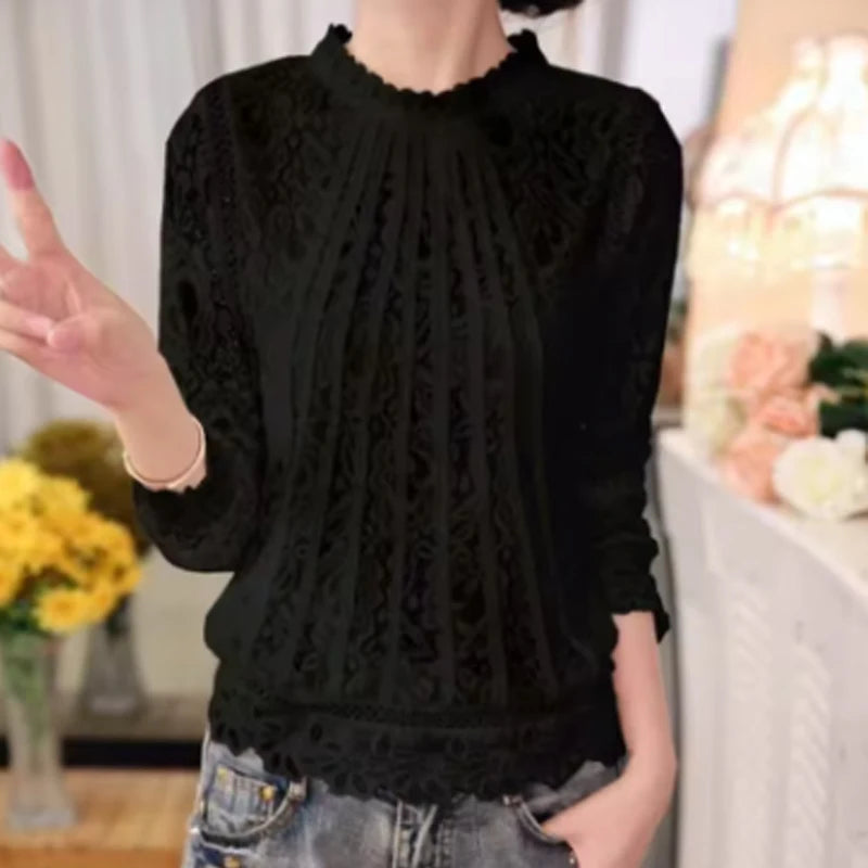 Chemise en mousseline de soie brodée pour femmes