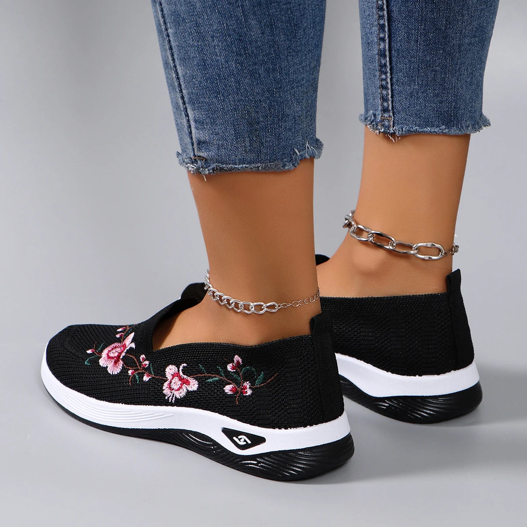 Chaussures plates d'été en maille respirante pour femmes