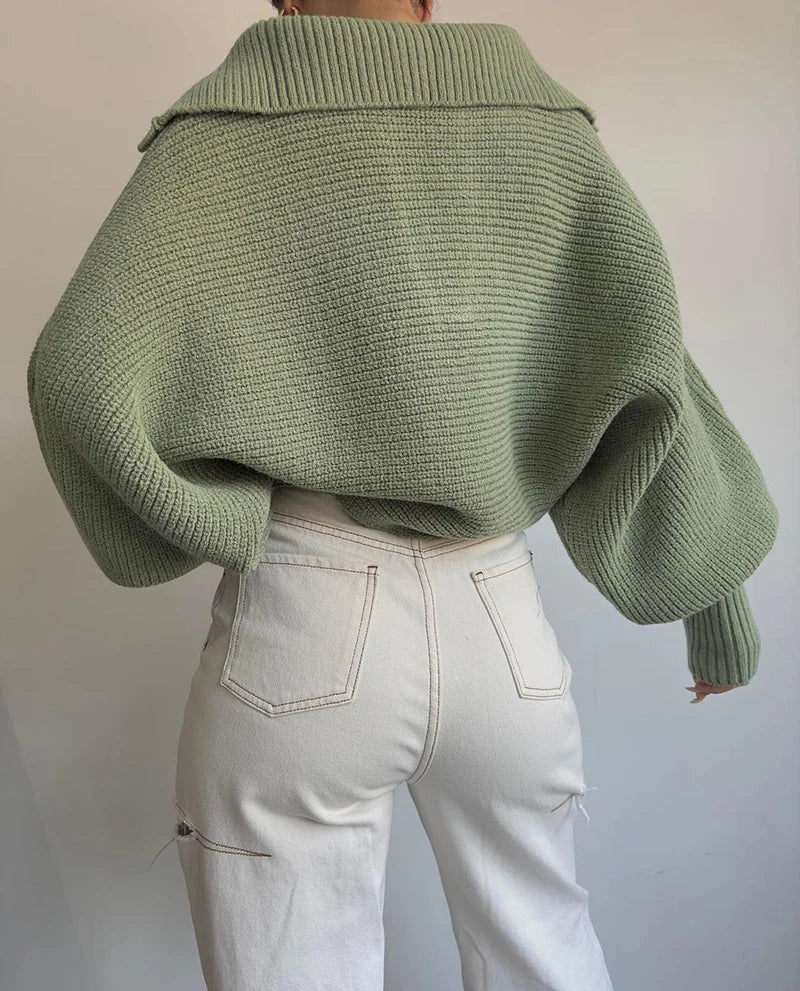 Pull court en tricot vintage pour femmes