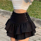 Mini jupe bandage taille haute pour femmes