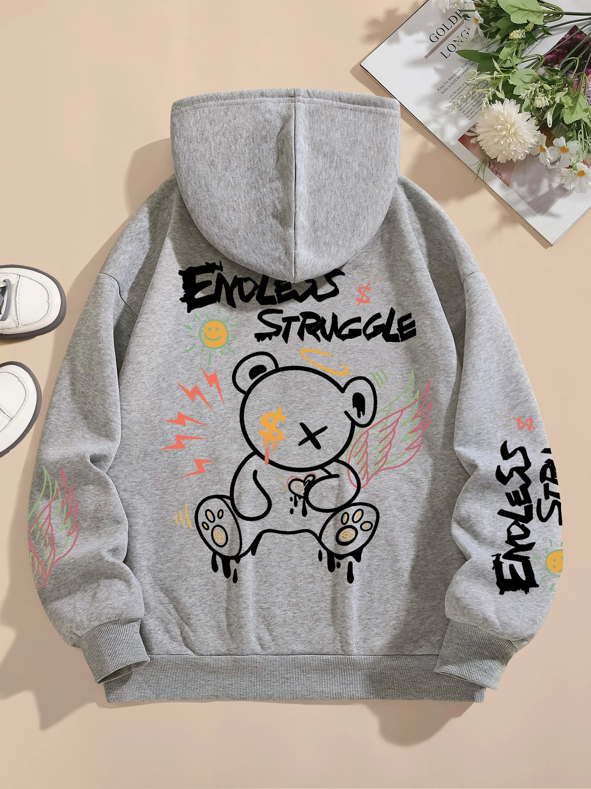 Sweat-shirts imprimé ours graffiti pour femmes