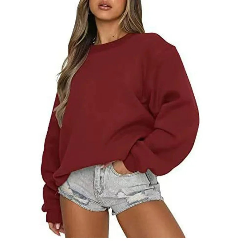 Pull décontracté couleur unie pour femmes