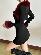 Ensembles deux pièces mini robe sans bretelle et cardigan vintage pour femmes