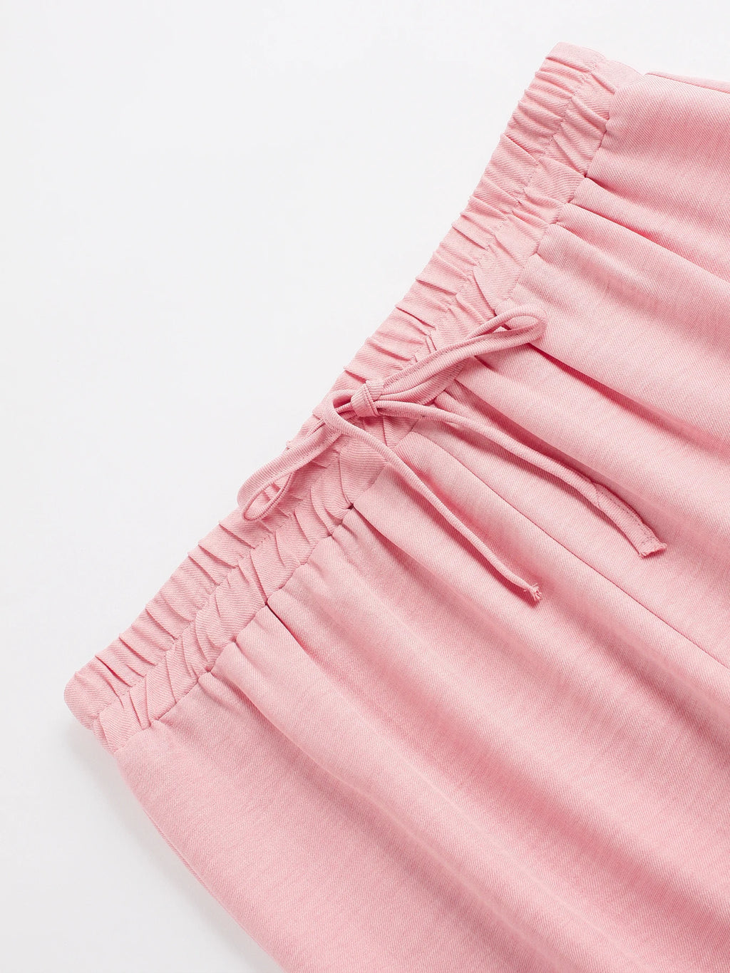 Ensemble deux pièces chemise boutonnée unie et pantalon large à nouer sur le devant pour femmes