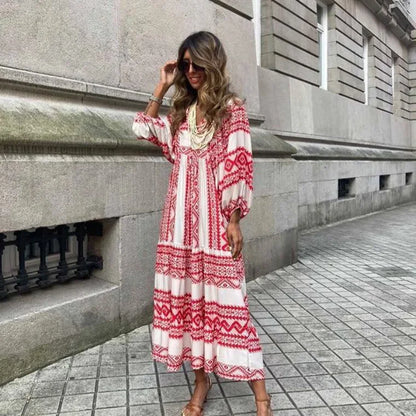 Robe Longue Femme – Manches Bouffantes