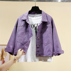 Vestes en jean violet pour femmes