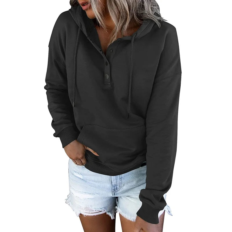 Sweat à capuche ample et décontracté à manches longues pour femmes