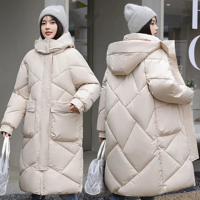 Manteau à capuche solides à grandes poches pour femmes