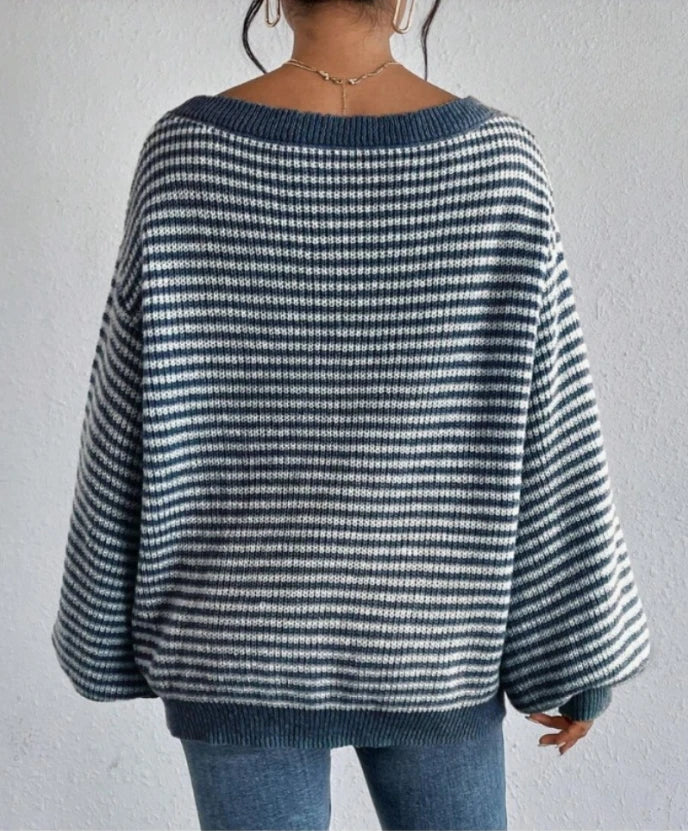Pull rayé grande taille pour femmes