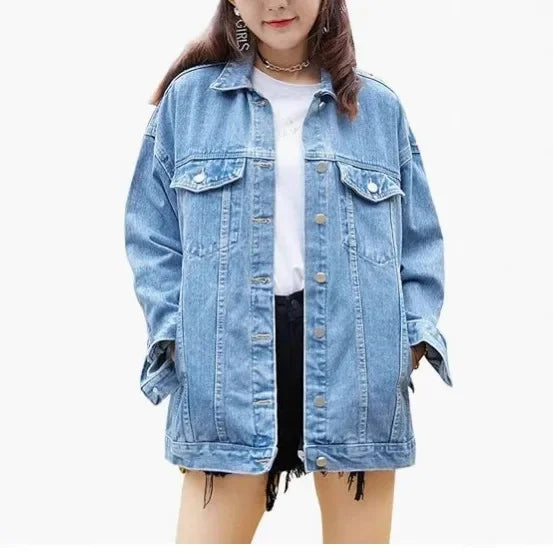 Veste en jean à manches longues pour femmes