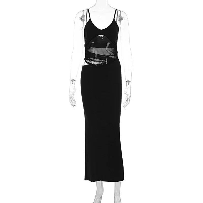 Robe Longue Sirène Femme – Maille Transparente