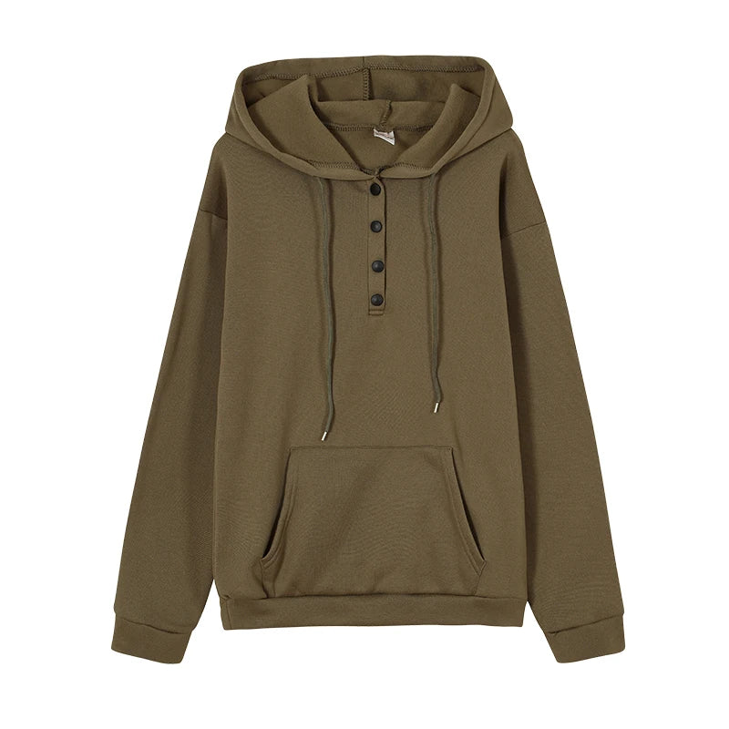 Sweat à capuche ample et décontracté à manches longues pour femmes
