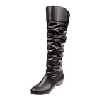 Bottes en cuir à talon pour femmes