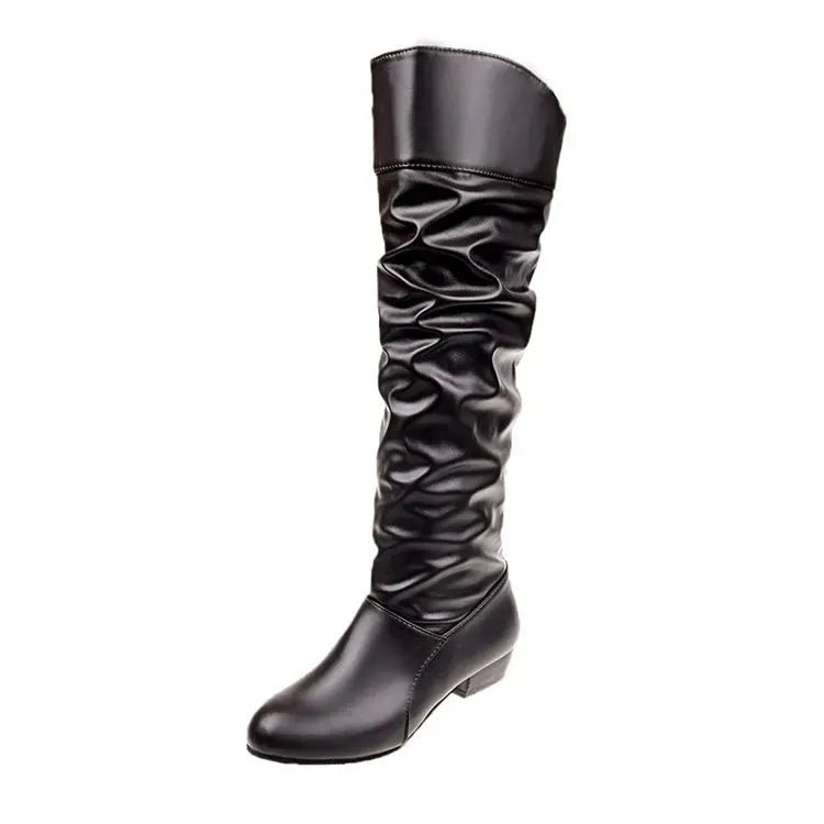 Bottes en cuir à talon pour femmes