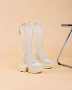 Bottes genou haute à plate-forme pour femmes